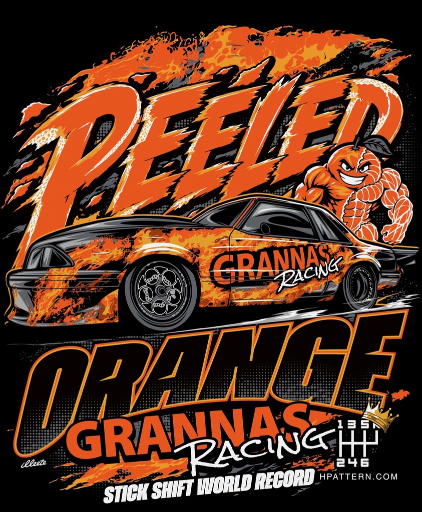 Grannas Racing "PEELED ORANGE" Foxbody Mustang Cotton T-Shirt
